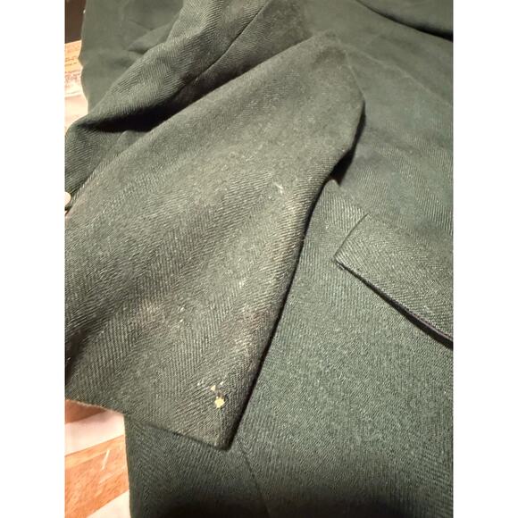 Oxxford Clothes Connolly's Cashmere Suit Jacket Dark Green Herringbone Sz 42 JL - Picture 14 of 16